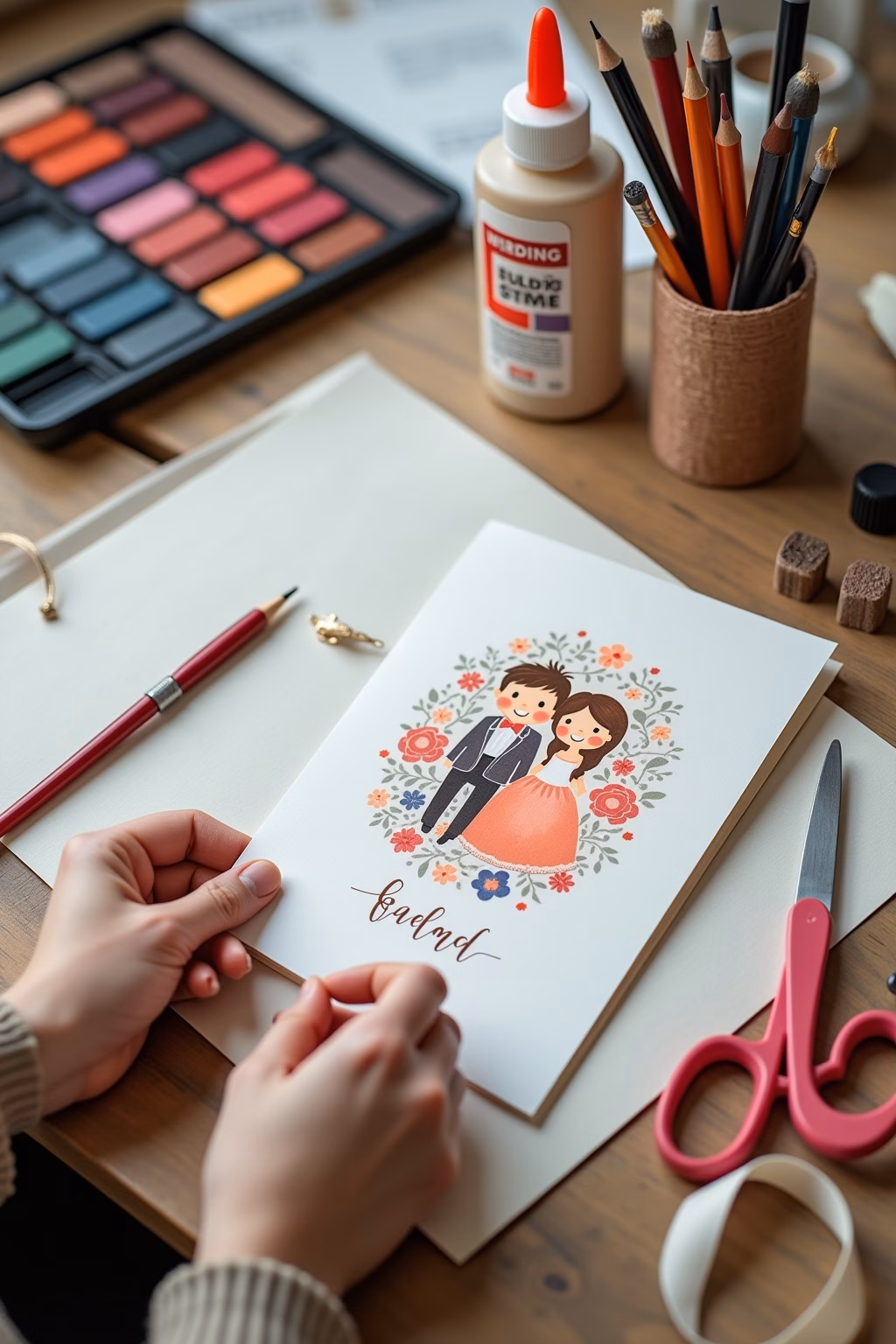 hochzeitskarte selber basteln outline 2