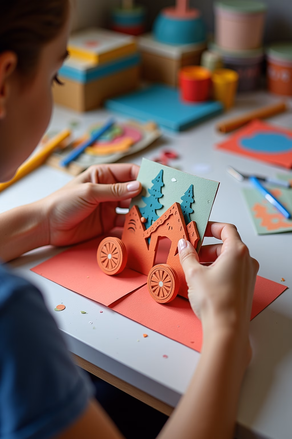 pop up karte basteln outline 1