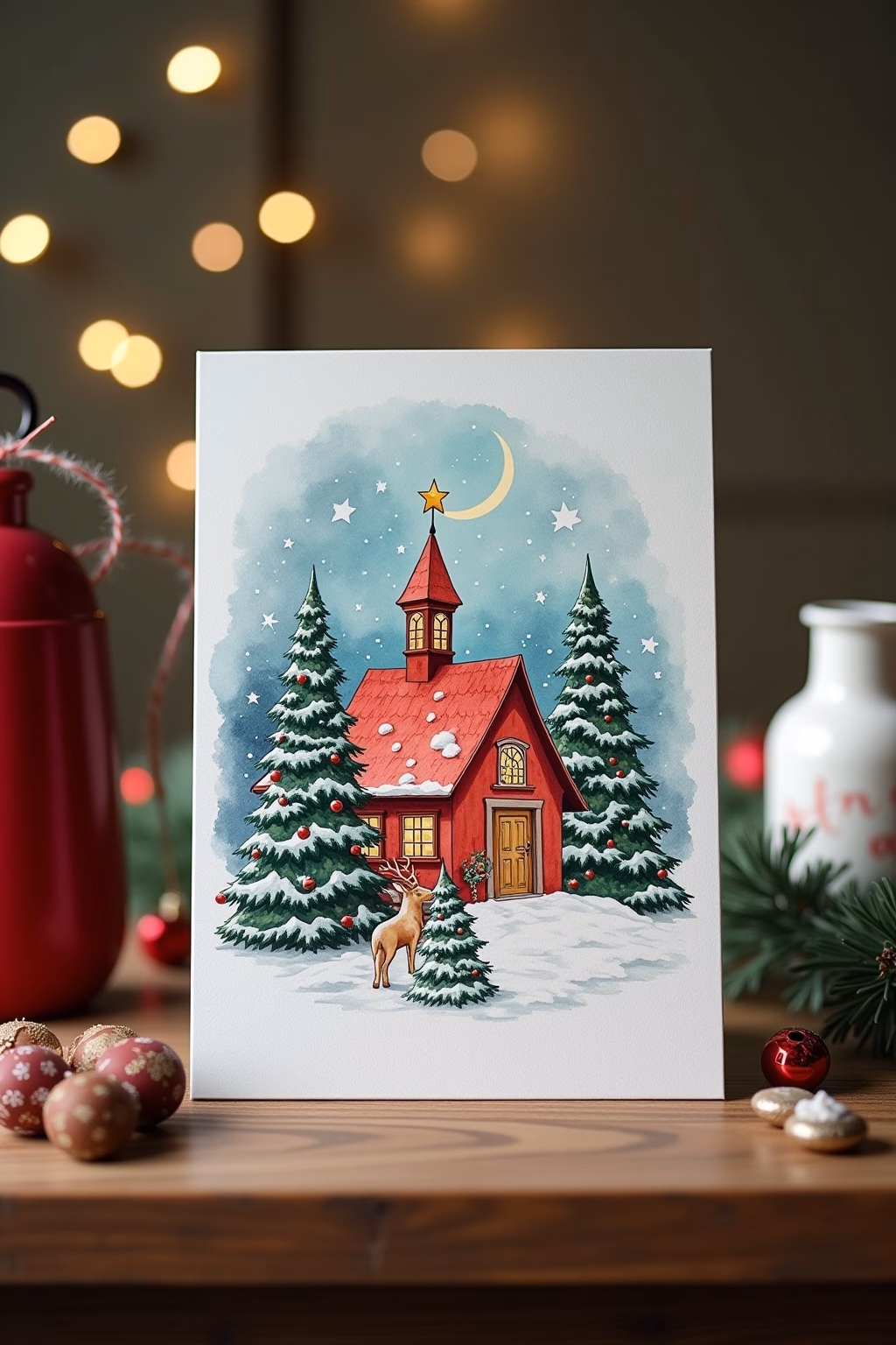 weihnachtskarte aquarell outline 1 1