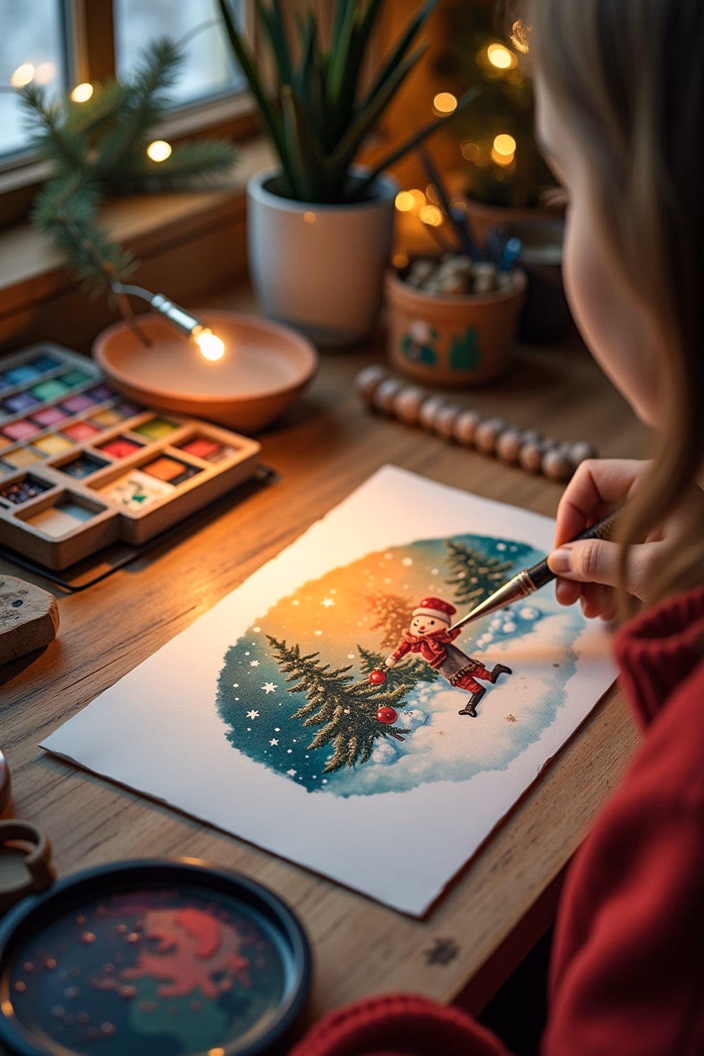 8 Weihnachtskarten Aquarell Ideen für die Festzeit 15 weihnachtskarte aquarell outline 3